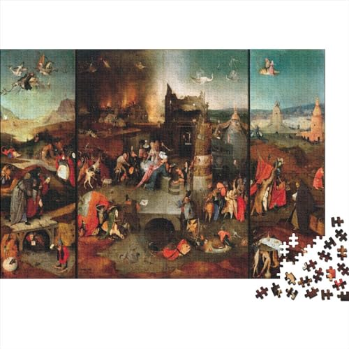 Hieronymus Bosch Weltberühmte Gemälde Puzzle 1000 Teile, Gemälde Puzzle Für Erwachsene, Lustige Kunst Puzzle Erwachsene Anspruchsvoll,Impossible Puzzle,ideal Als Wandbild von NEDLON