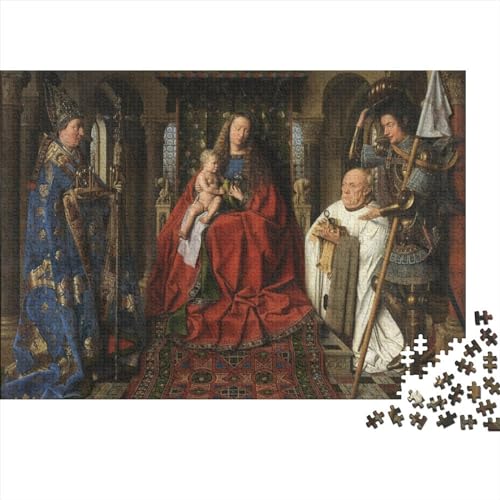 Jan Van Eyck Weltberühmte Gemälde Puzzle 1000 Teile, Gemälde Puzzle Für Erwachsene, Lustige Kunst Puzzle Erwachsene Anspruchsvoll,Impossible Puzzle,ideal Als Wandbild von NEDLON