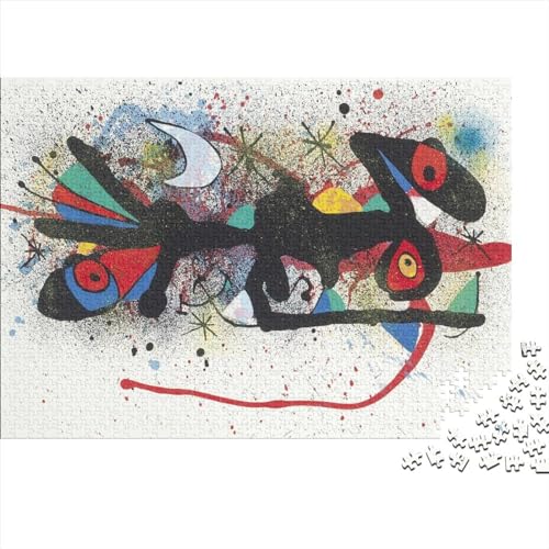 Joan Miró Puzzle, Kunst Puzzles Personalisiert 1000Teile Für Jungen Mädchen Holzpuzzle, Weltberühmte Gemälde Puzzle Farbenfrohes, Gemälde Puzzle von NEDLON