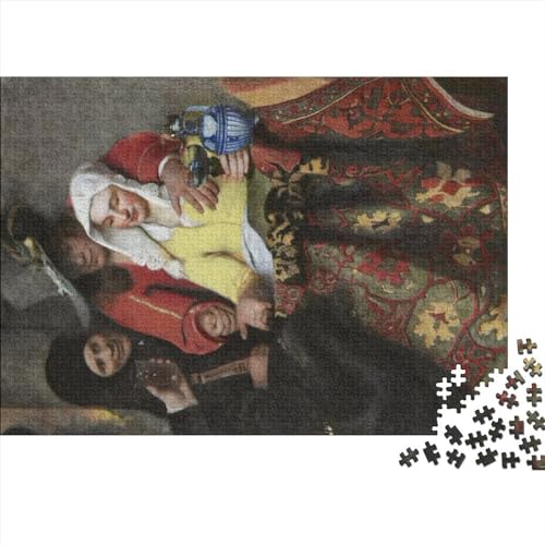 Johannes Vermeer Gemälde Puzzle 1000 Teile, Weltberühmte Gemälde Puzzle Für Erwachsene, Lustige Kunst Puzzle Erwachsene Anspruchsvoll,Impossible Puzzle,ideal Als Wandbild von NEDLON