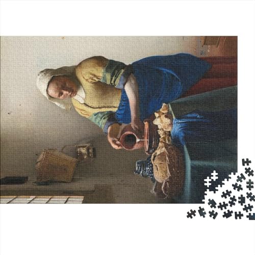 Johannes Vermeer Holz Weltberühmte Gemälde Puzzle, 1000 Teile The Milkmaid Puzzles, Gemälde, Lernspiel Herausforderung Spielzeug Tolles Geschenk, Übung Für Den Geist von NEDLON