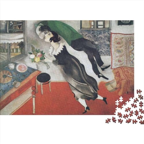 Marc Chagall Holz Gemälde Puzzle, 500 Teile Weltberühmte Gemälde Puzzles, Museum, Lernspiel Herausforderung Spielzeug Tolles Geschenk, Übung Für Den Geist von NEDLON