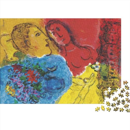 Marc Chagall Puzzles 1000 Teile Für Erwachsene,Impossible Puzzle,farbenfrohes Legespiel,Geschicklichkeitsspiel Für Die Ganze Familie von NEDLON