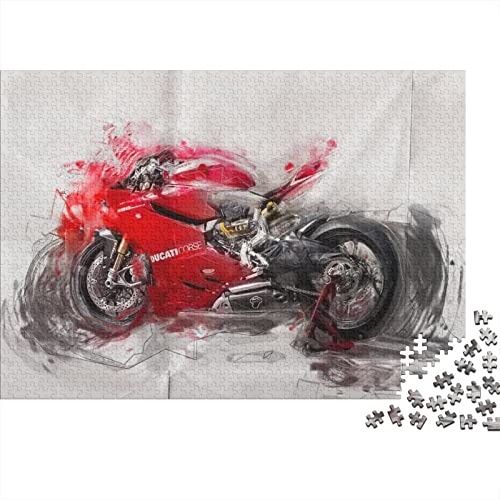 Motorroller Puzzle, Motorbike Puzzles Personalisiert 1000Teile Für Jungen Mädchen Holzpuzzle, Moto Puzzle Farbenfrohes, Motorrad Puzzle von NEDLON