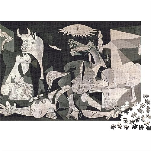 Pablo Picasso Guernica Holz Puzzle 1000 Teile Für Erwachsene, Impossible Puzzle, Farbenfrohes Legespiel,Geschicklichkeitsspiel Für Die Ganze Familie, Kunst Puzzel von NEDLON