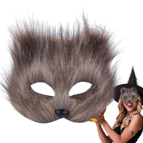 NEECS Halloween-Tier-Gesichtsabdeckung | Cosplay-Tiergesichtsabdeckung - Wiederverwendbares halbes Gesicht pelziges Cosplay-Kostüm für Maskerade- , Bühnenauftritte von NEECS