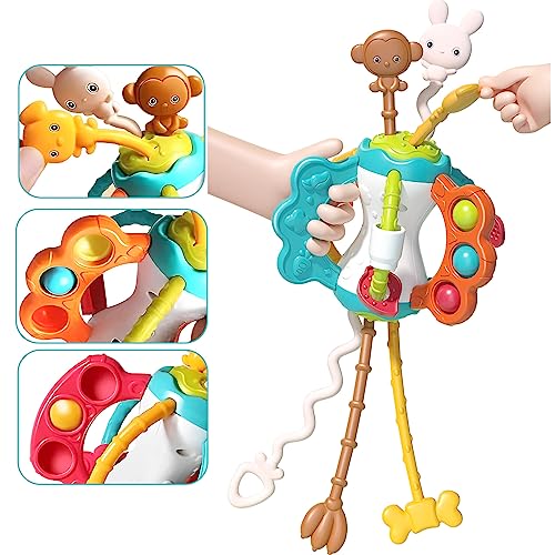 【2024 Neueste】 NEEMOSI Saugnapf Spielzeug Baby 3 Stück Sensorik Spinner Spielzeug für Baby Drehspielzeug Badewannenspielzeug Baby Spielzeug Suction Cup Geschenke ab 1 Jahr (Zugschnur) von NEEMOSI