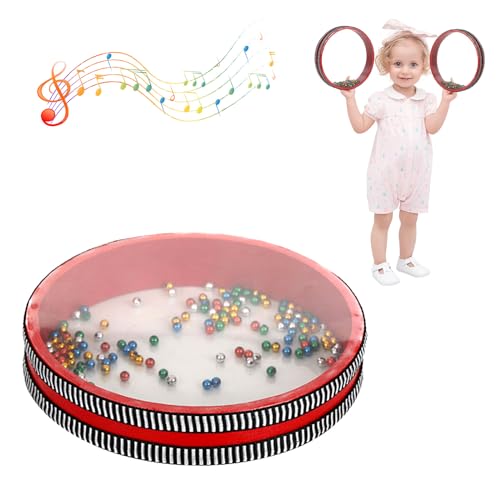 NEERIX Ozeantrommel, 20cm Ozean-Meer-Trommel Wellenperle, Wave Bead Ocean Drum Musikinstrument Percussion, mit Stahlkugeln Gefüllt, Surftrommel Musikinstrumente, für Kinder Erwachsene von NEERIX