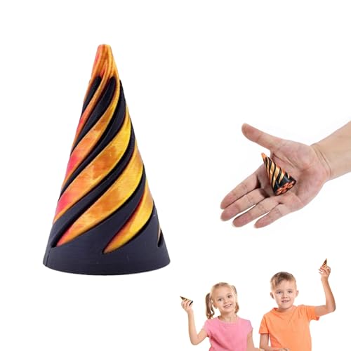 NEERIX Pyramiden-Fidget-Spielzeug, Spiralkegel, Mini-Vortex-Faden-Illusion, konische Abschnitte, 3D-gedrucktes Schreibtischspielzeug, Fidget-Spielzeug zur Linderung von Stress und Angst (hoch 6,4 cm) von NEERIX