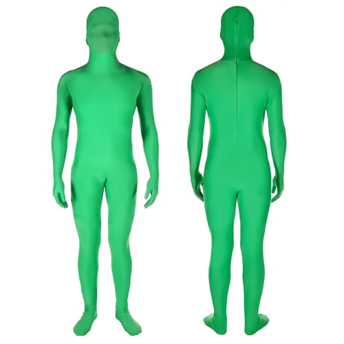 NEEWER Green Screen Bodysuit Chromakey Anzug Grün Männer Frauen Erwachsene (XL) mit dehnbarem Stoff, verstecktem Reißverschluss, Gesichtsnetz für Cosplay Erwachsene Fotografie Video Halloween, BD003 von NEEWER