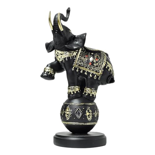 Elefanten-Spielballfigur, Elefanten-auf-Ball-Figur | Elefantenstatuen-Skulpturen - Elegante Trunk Up Feng Shui Statue, Reichtum Glücksornament, Sammlerstück aus Kunstharz, Elefanten-Dekor-Skulptur für von NEFLUM