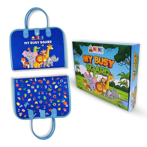 Nene Busy Board Montessori Spielzeug - Activity Board für Kinder - Puzzle, Farben, Formen, Tiere und Früchte – Lernspielzeug für Jungen und Mädchen 3-6 Jahre - Buch auf Englisch von NENE pour l'éveil de nos enfants