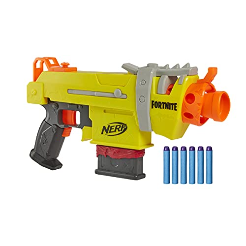 Hasbro Nerf Fortnite SMG-L motorisierter Blaster – enthält 3 Ziele – mit 6-Dart Clip-Magazin und 6 Nerf Elite Darts von NERF