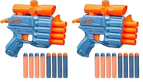 NERF Elite 2.0 Commander RD-6 Blaster, 12 Darts, 6-Dart Rotationstrommel, Tactical Rail Steckschienen, Befestigungspunkte, Mehrfarbig, 6.7 x 36.2 x 24.1 cm, für Jungen und Mädchen (Packung mit 2) von NERF