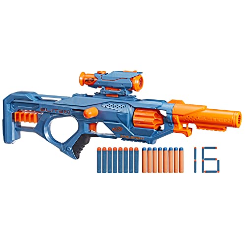 NERF Elite 2.0 Eaglepoint RD-8 Blaster, 8-Dart Trommel, Abnehmbares Fernrohr und Abnehmbarer Lauf, 16 Darts, Bolzen, Mehrfarbig von NERF