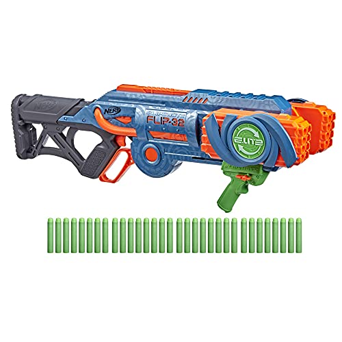 Nerf Elite 2.0 Flipshots Flip-32 Blaster, 32 Dart-Läufe für doppelte Feuerkraft, Kapazität für 32 Darts, 32 Nerf Darts von NERF