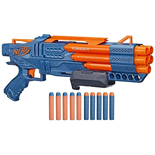 NERF Elite 2.0 Ranger PD-5 Blaster, mit 5 Läufen, 10 Elite Darts, einfache Handhabung, Dart-Aufbewahrung, Pump-Action von NERF