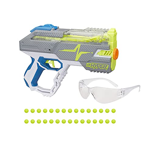 NERF Hyper Rush-40 Pump-Action Blaster, 30 Hyper Rounds, Eyewear, Up to 110 FPS Velocity, Easy Reload, Holds Up to 40 Rounds von NERF