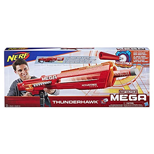 NERF Mega Thunderhawk, Spielzeugblaster mit Slide-Magazin und Klappbarem Stativ von NERF