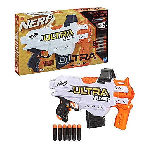 NERF Ultra Amp motorisierter Blaster, 6-Dart Clip-Magazin, 6 Ultra Darts, Ultra Darts kompatibel, N-A von NERF