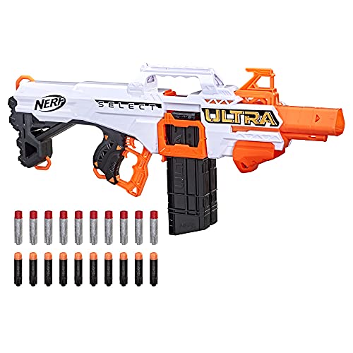 NERF Ultra Select vollmotorisierter Blaster, Distanz- oder Präzisionsschüsse, mit Magazinen und Darts, nur mit NERF Ultra Darts kompatibel von NERF