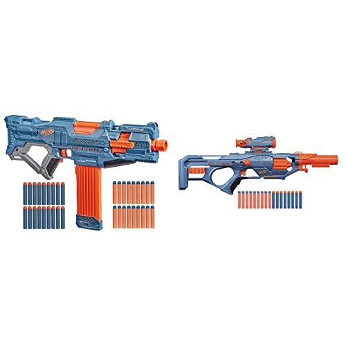 Nerf E9481F03 Elite 2 Turbine CS-18 motorisierter Blaster, 36 Nerf Darts, 18-Dart Clip-Magazin, mit Erweiterungsoptionen & Elite 2.0 Eaglepoint RD-8 Blaster, 8-Dart Trommel, 16 Nerf Darts, Bolzen von NERF