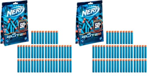 Nerf Elite 2.0 50er Dart Nachfüllpackung – enthält 20 Nerf Elite 2.0 Darts, kompatibel mit Allen Nerf Elite Blastern, für Nicht-endenden Spaß, für Junge und Mädchen (Packung mit 2) von NERF