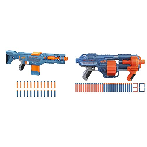 Nerf Elite 2.0 Echo CS-10 Blaster – 24 Nerf Darts, 10-Dart Clip-Magazin, 4 Tactical Rails & Hasbro E9527F03 Nerf Elite 2 Shockwave RD-15 Blaster, 30 Nerf Darts, 15-Dart Rotationstrommel von NERF