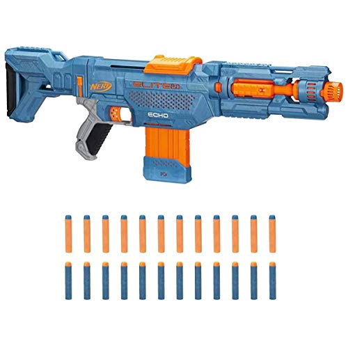 Nerf Elite 2.0 Echo CS-10 Blaster – 24 Official Nerf Darts, 10-Dart Clip, Removable Stock and Barrel Extension, 4 Tactical Rails, Multicolor, 6.67 x 68.58 x 31.75 cm von NERF