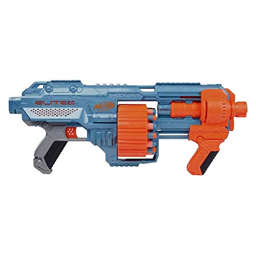 Hasbro E9527EU4 Nerf Elite 2.0 Shockwave RD-15 Blaster, 30 Nerf Darts, 15-Dart Rotationstrommel, Schnellfeuer mit Pump-Action, mit Erweiterungsoptionen von NERF