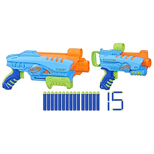 Nerf Elite Junior Ultimate Starter Set, 2 Easy-Play Blaster, 15 Nerf Elite Darts, Outdoor-Spielzeug für Kinder ab 6 Jahren von NERF