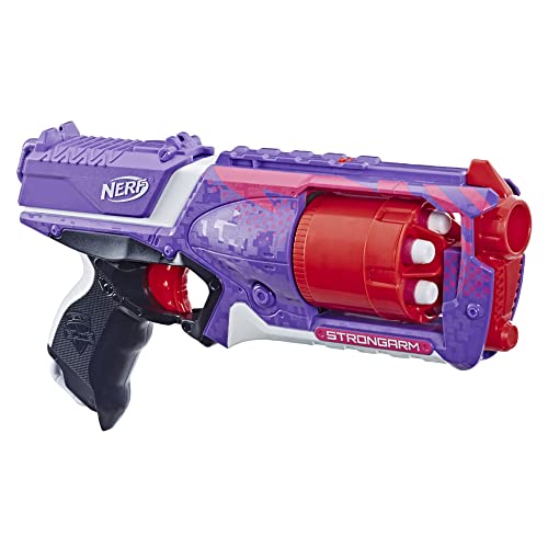 Nerf Elite Strongarm lilafarbener Blaster – Rotationstrommel, Schnellfeuer, 6 Nerf Elite Darts – für Kinder, Teenager, Erwachsene von NERF