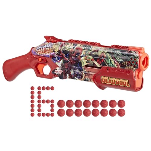 Nerf Marvel Deadpool Blaster, 16 Nerf Rival Accu-Rounds, Pump Action, Breech Load, Geschenke für Teenager, 14+ Nerf Marvel Deadpool Blaster, 16 Nerf Rival Accu-Rounds, Pump Action, Breech Load, Geschenke für Teenager, 14+ von NERF