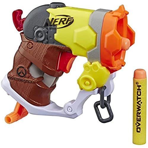 Nerf MicroShots Overwatch Roadhog Blaster – inkl. 2 offizielle Nerf Elite Darts – für Kinder, Jugendliche, Erwachsene von NERF