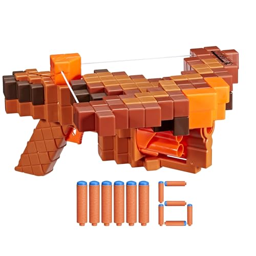 Nerf Minecraft Pillager's Armbrust Dart Blaster, 6 Nerf N1 Darts, kompatibel nur mit Nerf N Series Blaster, Kapazität 6 Dart für Kinder ab 8 Jahren von NERF