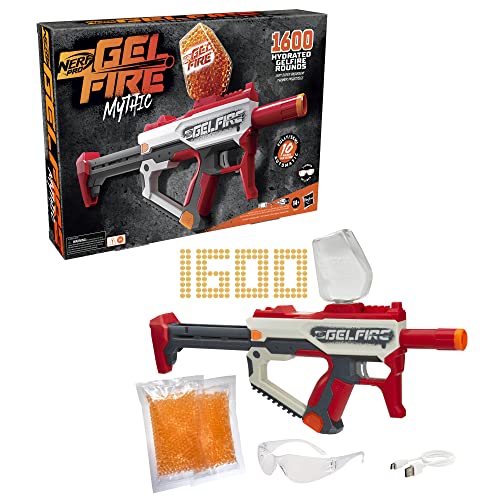 Nerf Pro Gelfire Mythic Blaster, 1600 Gelfire Runden, Trichter, wiederaufladbarer Akku, Brillen von NERF