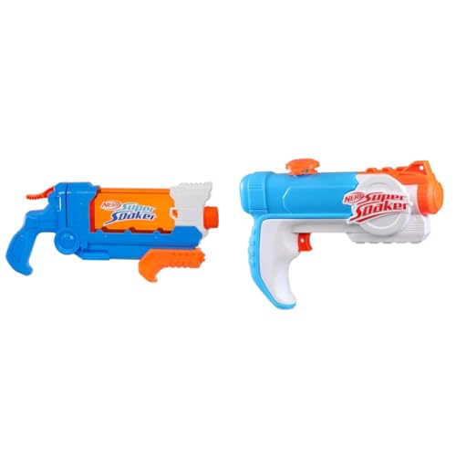 Nerf Super Soaker Flip Fill Wasserblaster, 4 Spritz-Arten, schnelles Befüllen, 887 ml Tank, Wasserspielzeug & Hasbro Super Soaker Piranha E2769EU4, Multi-Coloured von NERF