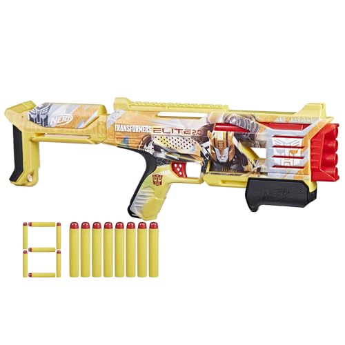 Nerf Transformers Bumblebee Dart-Blaster, enthält 8 Nerf Elite Darts, Pump-Action von NERF