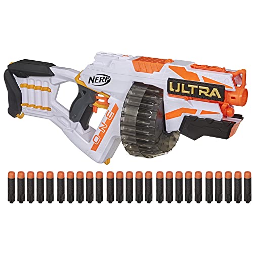 Nerf Ultra One Motorized Blaster in recycelbarer Verpackung – Weiterentwickeltes Design, Trommelmagazin mit hoher Kapazität, 25 Nerf Ultra Darts Nerf Ultra One Motorized Blaster in recycelbarer Verpackung – Weiterentwickeltes Design, Trommelmagazin mit hoher Kapazität, 25 Nerf Ultra Darts von NERF