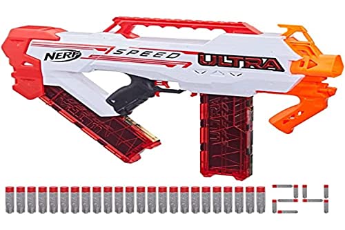 Nerf Ultra Speed vollmotorisierter Blaster, 24 Nerf AccuStrike Ultra Darts, nur mit Nerf Ultra Darts kompatibel, 8.1 x 66 x 28.6 cm von NERF