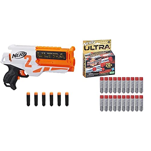 Nerf Ultra Two motorisierter Blaster – schnelles Nachladen von hinten & AccuStrike Ultra 20-Dart Nachfüllpack für NERF Ultra Blaster, nur mit NERF Ultra Blastern kompatibel F2311EU4 Multicolor von NERF