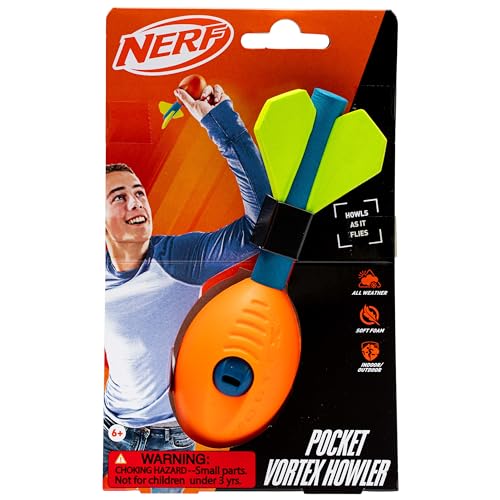 Nerf Vortex Mini Aero Howler Foam Fußball Weicher Mini Vortex Fußball für Langstreckenwürfe - Perfekt für Pool + Strand Fußball - Kinder Aero Howler Whistle Vortex Foam Ball von NERF