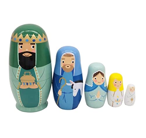 Matroschka Matrjoschka Niedliche Königsfamilie Aus Holz, Handgefertigt, Nesting Dolls Set, 5-teilig, Priesterform, Matroschka-Puppen, Russische Puppen, Geburtstag Russische Puppen Matroschka-Puppen von NESPIQ