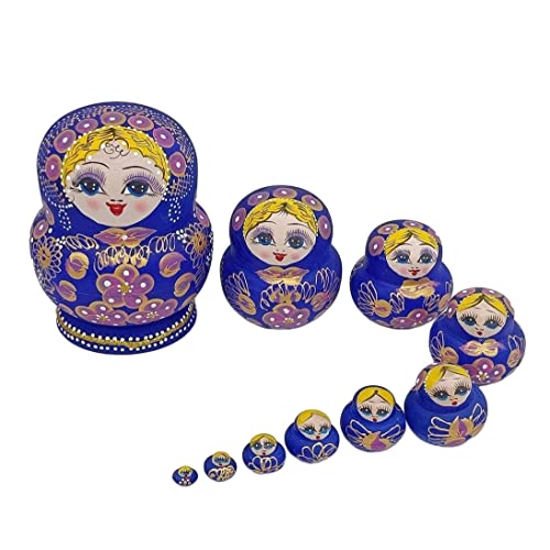 NESPIQ Matroschka Matrjoschka 10 Stück Nesting Dolls Nesting Dolls Aus Holz Matroschka Russische Puppen Babuschka Russische Puppen Matroschka-Puppen von NESPIQ