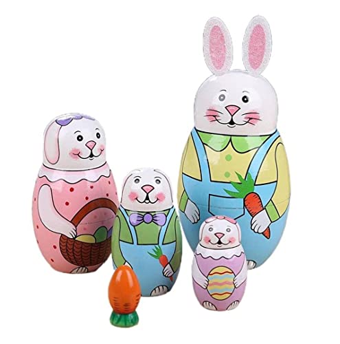 NESPIQ Matroschka Matrjoschka 5 Stück Nesting Dolls Handmade Painted Set Spielzeug Kreative Russische Puppe Holz Russian Nesting Matryoshka Dolls Set Geschenk Russische Puppen Matroschka-Puppen von NESPIQ