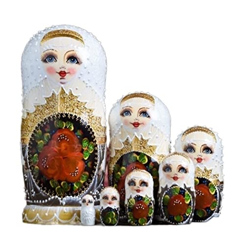 NESPIQ Matroschka Matrjoschka 7 Stück Exquisite Traditionelle Russische Matroschka Nesting Doll Kunsthandwerk Spielzeug Weihnachten Geburtstagsgeschenk Russische Puppen Matroschka-Puppen von NESPIQ