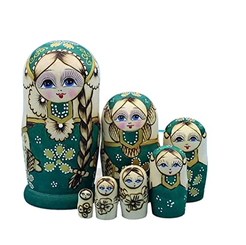 NESPIQ Matroschka Matrjoschka 7 Stück Hölzerne Russische Nesting Dolls Matroschka Home Decor Ornaments Geschenk Russian Dolls Craft Gift Russische Puppen Matroschka-Puppen von NESPIQ