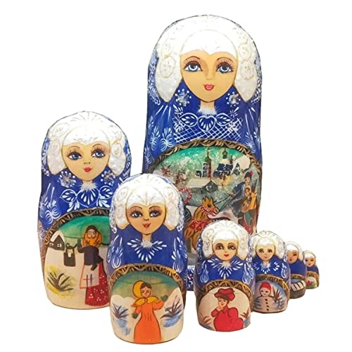 NESPIQ Matroschka Matrjoschka 7pcs Nistpuppen Handgefertigte Traditionelle Matroschka-Puppe Geschenke Für Weihnachten Geburtstagsgeschenke Matroschka Russische Puppen Matroschka-Puppen von NESPIQ