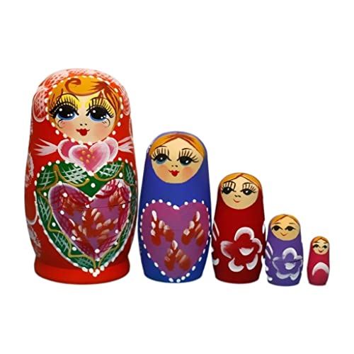 NESPIQ Matroschka Matrjoschka Matryoshka Puppe Russische Puppen Spezialität 5 Stück Spielzeug Matryoshka Nisting Dolls Russische Puppen Matroschka-Puppen(C) von NESPIQ