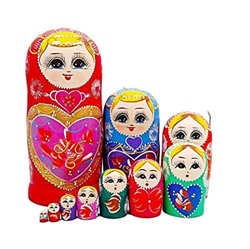 NESPIQ Matroschka Matrjoschka Russische Matroschka-Puppen Aus Holz, Kreative Nesting-Puppen, Geschenk, Russische Puppen, Traditionelles Merkmal, Ethnischer Stil Russische Puppen Matroschka-Puppen von NESPIQ